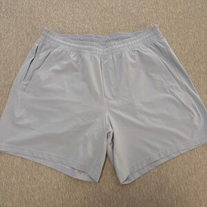 Lululemon Mens Pace Breaker Linerless Shorts 7" Blue Linen Size XL